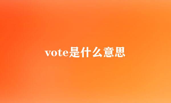 vote是什么意思