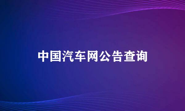 中国汽车网公告查询