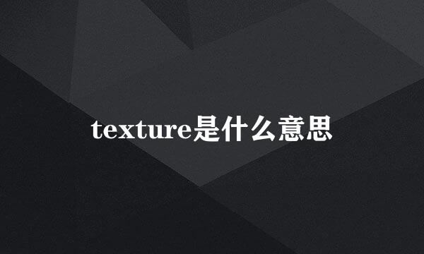 texture是什么意思