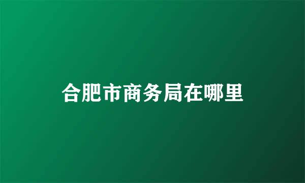 合肥市商务局在哪里