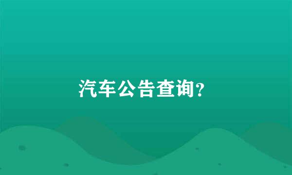 汽车公告查询？