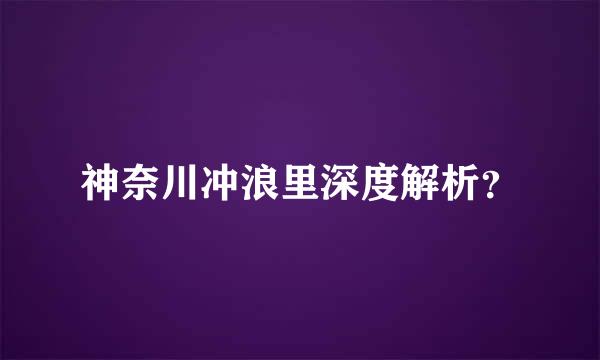 神奈川冲浪里深度解析？