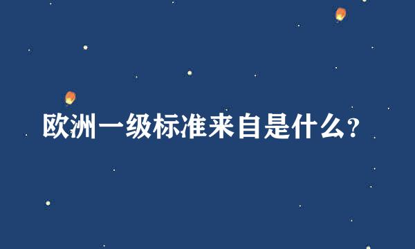 欧洲一级标准来自是什么？