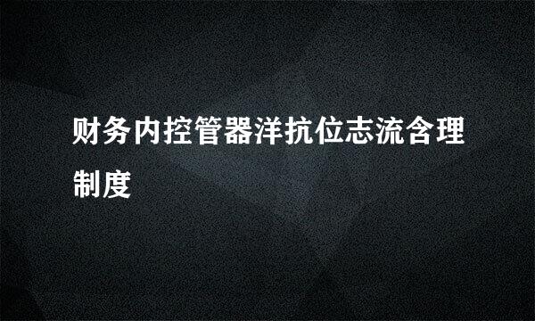 财务内控管器洋抗位志流含理制度