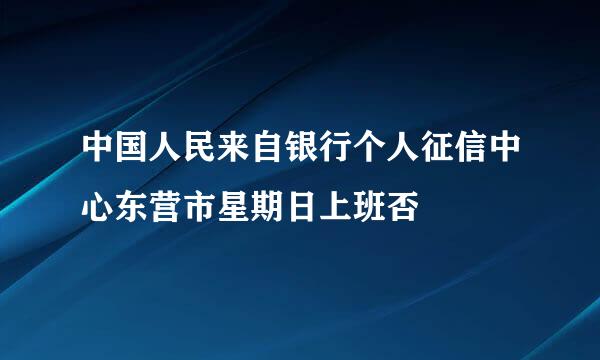 中国人民来自银行个人征信中心东营市星期日上班否