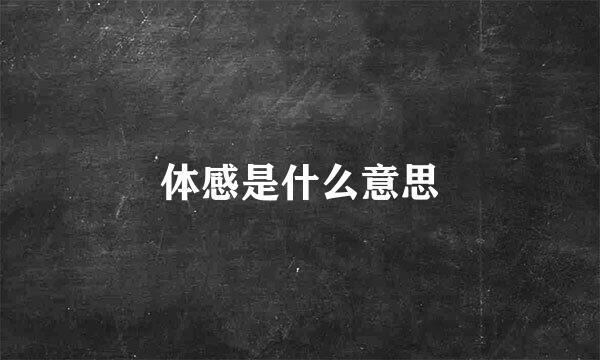 体感是什么意思