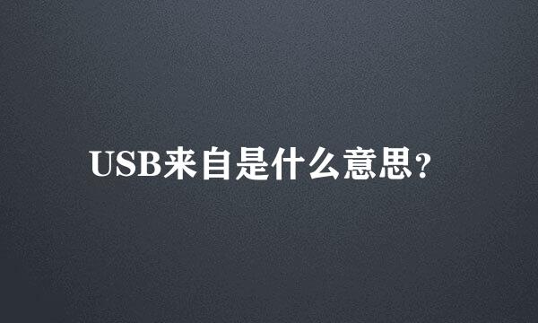 USB来自是什么意思？