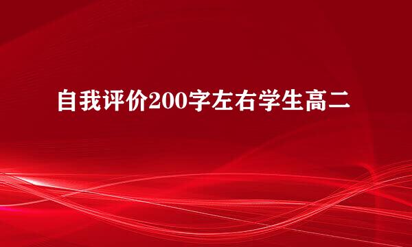 自我评价200字左右学生高二