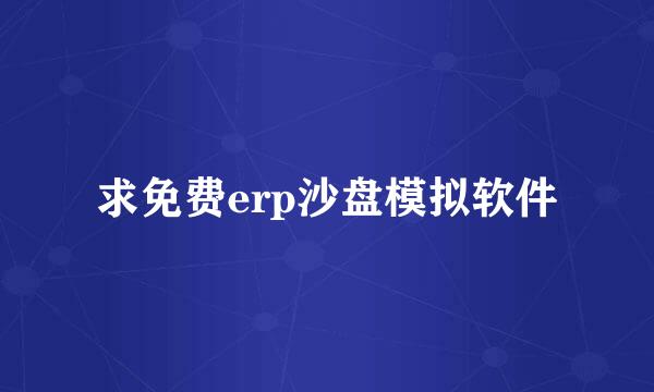 求免费erp沙盘模拟软件