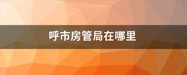 呼市房管局在哪里思表丰损优