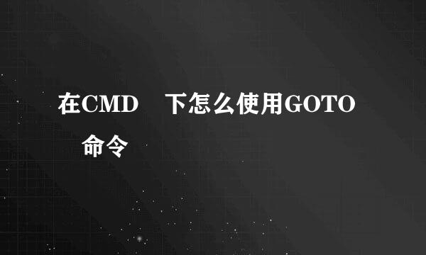 在CMD 下怎么使用GOTO 命令