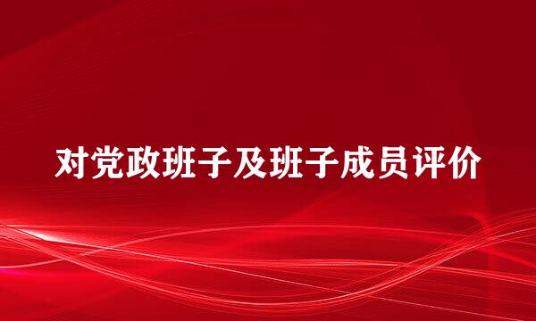 对党政班子及班子成员评价