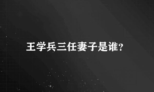 王学兵三任妻子是谁？