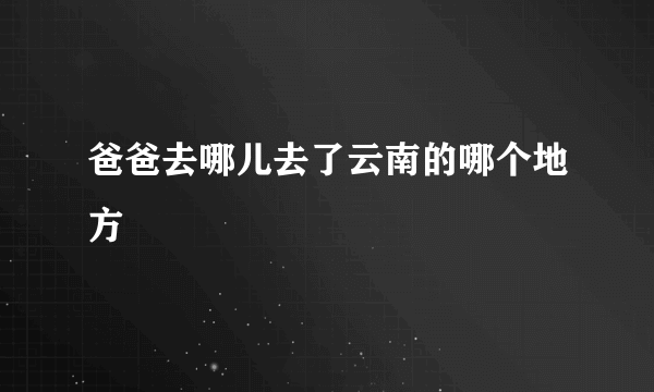 爸爸去哪儿去了云南的哪个地方