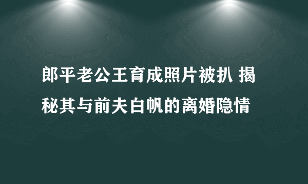 郎平老公王育成照片被扒 揭秘其与前夫白帆的离婚隐情