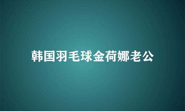 韩国羽毛球金荷娜老公