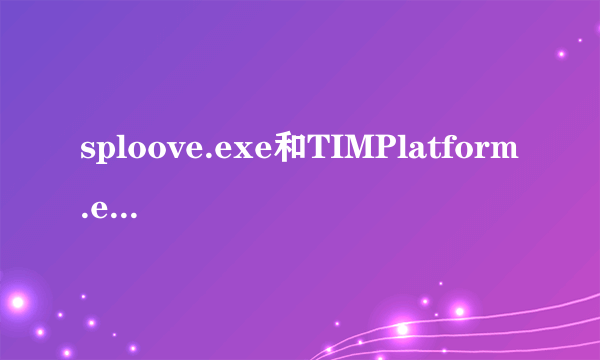 sploove.exe和TIMPlatform.exe分别是什么？为什么当他们在进程中存在时系统会很慢，要怎么解决他们啊？谢