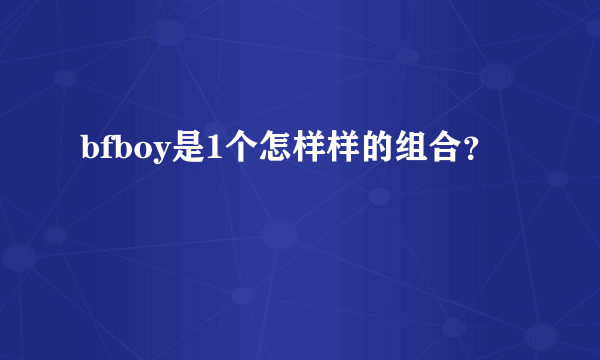 bfboy是1个怎样样的组合？