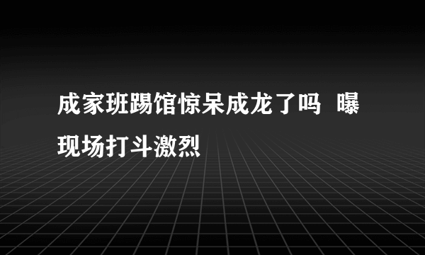 成家班踢馆惊呆成龙了吗  曝现场打斗激烈