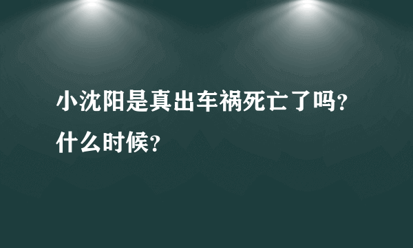 小沈阳是真出车祸死亡了吗？什么时候？