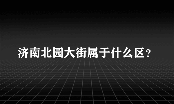 济南北园大街属于什么区？