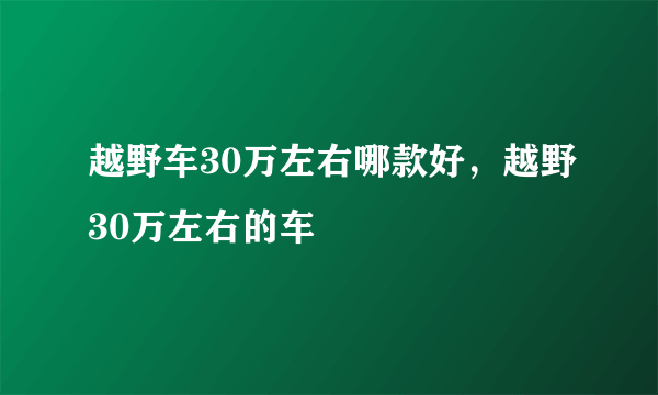 越野车30万左右哪款好，越野30万左右的车