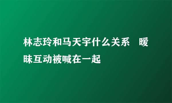 林志玲和马天宇什么关系   暧昧互动被喊在一起