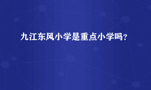 九江东风小学是重点小学吗？