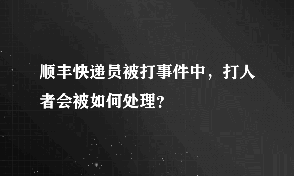 顺丰快递员被打事件中，打人者会被如何处理？