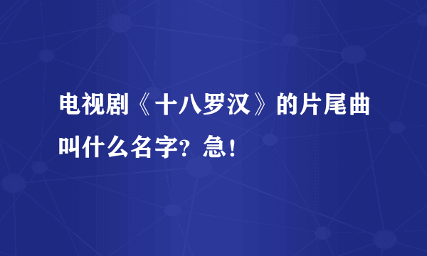 电视剧《十八罗汉》的片尾曲叫什么名字？急！