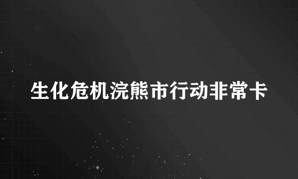 生化危机浣熊市行动非常卡