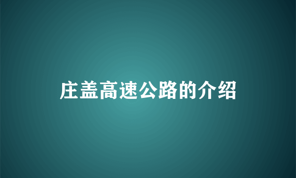 庄盖高速公路的介绍