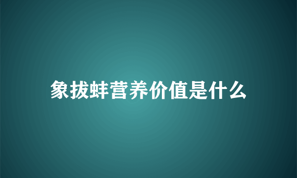 象拔蚌营养价值是什么