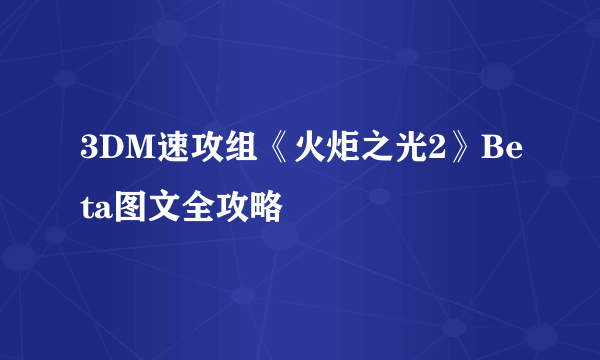 3DM速攻组《火炬之光2》Beta图文全攻略