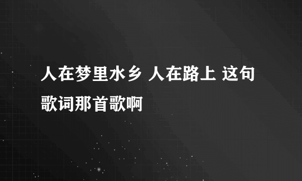 人在梦里水乡 人在路上 这句歌词那首歌啊