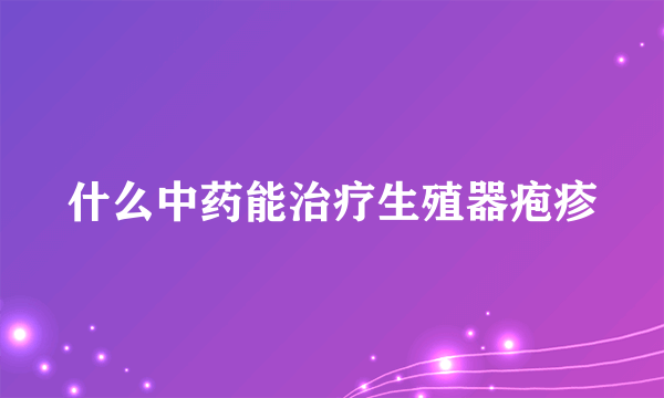 什么中药能治疗生殖器疱疹