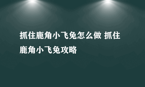 抓住鹿角小飞兔怎么做 抓住鹿角小飞兔攻略