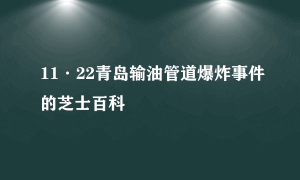 11·22青岛输油管道爆炸事件的芝士百科