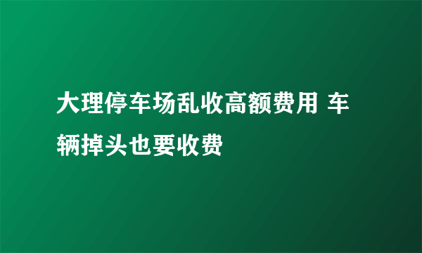 大理停车场乱收高额费用 车辆掉头也要收费