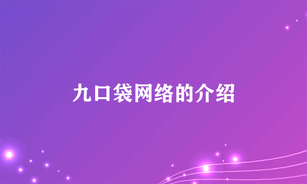 九口袋网络的介绍