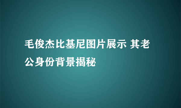 毛俊杰比基尼图片展示 其老公身份背景揭秘