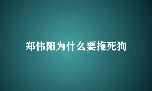 郑伟阳为什么要拖死狗