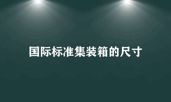 国际标准集装箱的尺寸