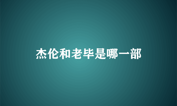 杰伦和老毕是哪一部