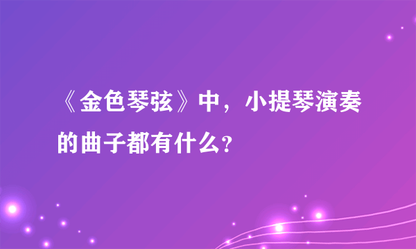 《金色琴弦》中，小提琴演奏的曲子都有什么？