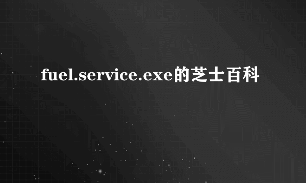 fuel.service.exe的芝士百科