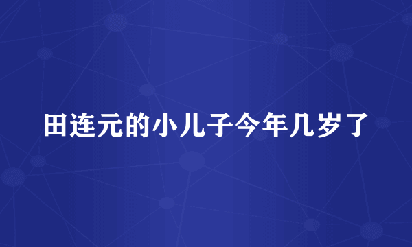 田连元的小儿子今年几岁了