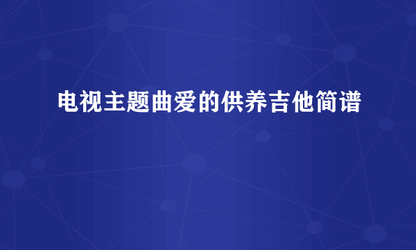 电视主题曲爱的供养吉他简谱