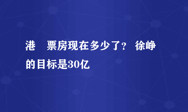 港囧票房现在多少了？ 徐峥的目标是30亿