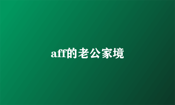 aff的老公家境